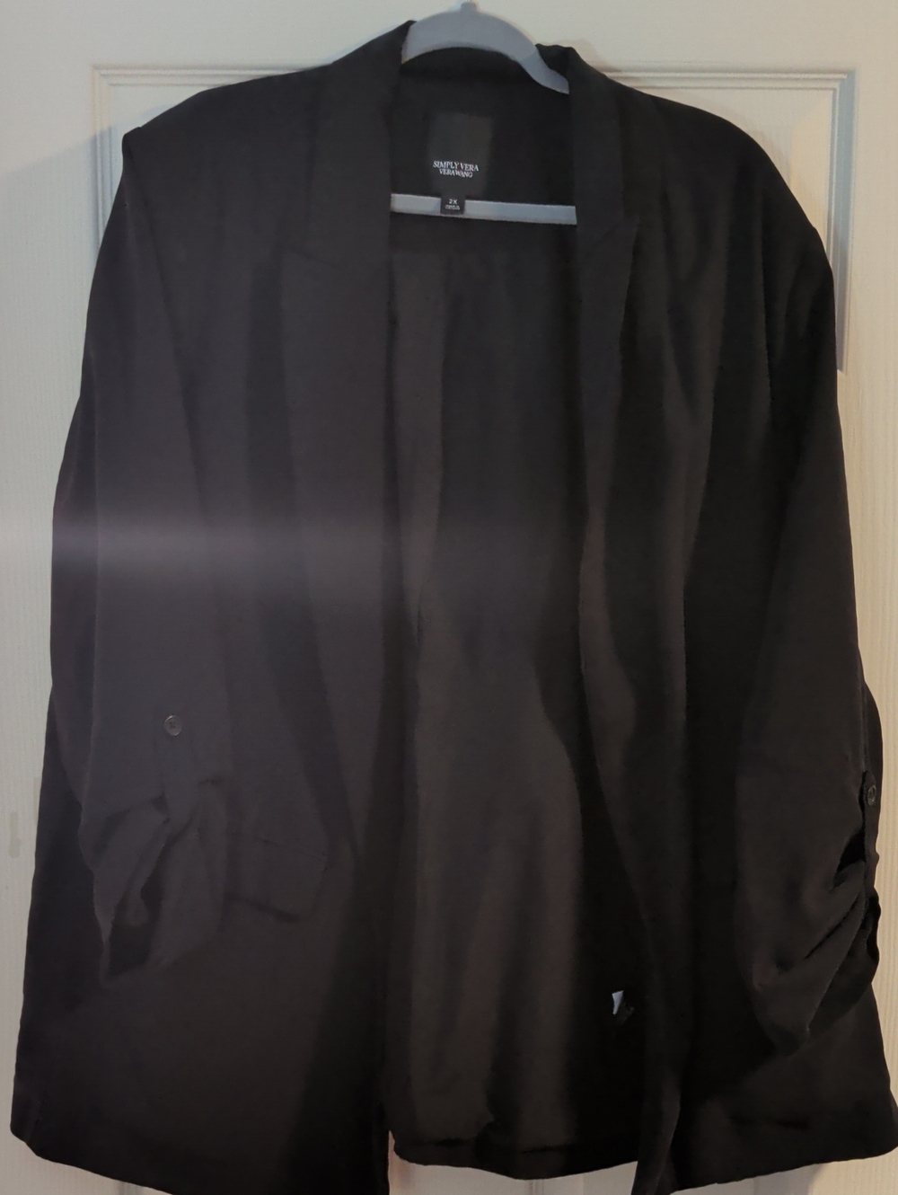 Simply Vera Vera Wang Black Open-Front Lightweight Jacket